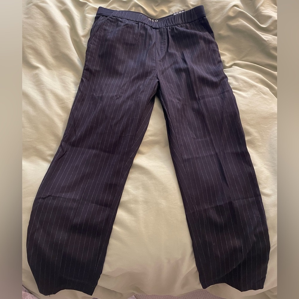 Striped black flowy pants